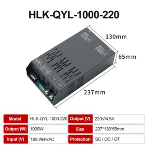 1000W AC/DC switching power supply 220V output high power DC adjustable constant voltage and constant current HLK-QYL-1000-220 1000W AC/DC switching power supply 220V output high power DC adjustable constant voltage and constant current HLK-QYL-1000-220