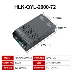 2000W AC/DC switching power supply 72V output high power DC adjustable constant voltage and constant current HLK-QYL-2000-72 2000W AC/DC switching power supply 72V output high power DC adjustable constant voltage and constant current HLK-QYL-2000-72