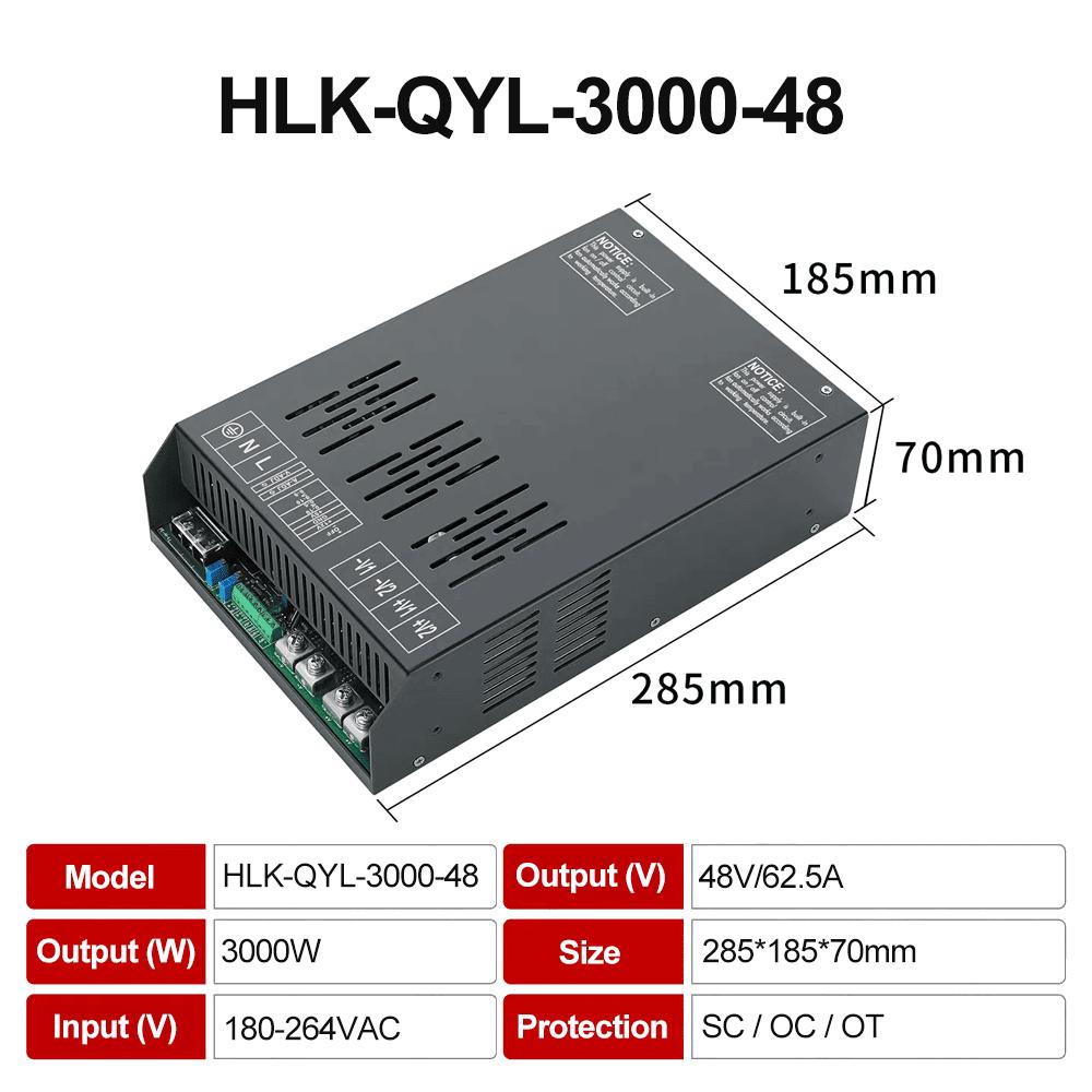 3000W AC/DC switching power supply 48V output high power DC adjustable constant voltage and constant current HLK-QYL-3000-48 3000W AC/DC switching power supply 48V output high power DC adjustable constant voltage and constant current HLK-QYL-3000-48