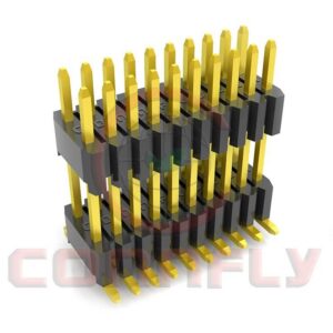 DS1031-32 1.27*2.54mm Pin Header Double Row Stack SMT W/ Post Type