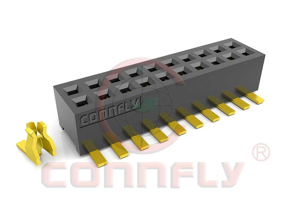 DS1065-12 1.00mm Female Header Double Row SMT W/ Post Type