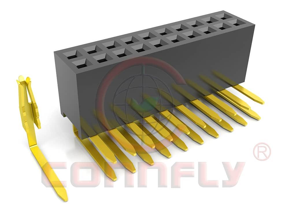 DS1065-14 1.27mm Female Header Double Row R/A Type