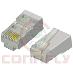 DS1123-25 RJ45 Plug 8P8C Round W/ Shell Type(Pin 1,2,3,6)