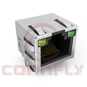 DS1128-03 PCB JACK 8P 1PORT W/ LED W/ Shell 3.56mm Type