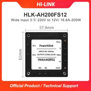HLK-200AHFS12 AC DC half brick isolated power module HLK-200AHFS12 220V to 24V/8.3A stabilized single circuit 200W