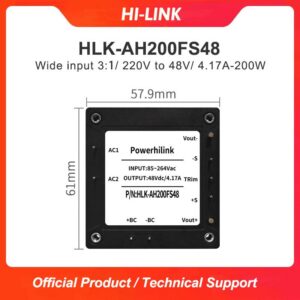 HLK-200AHFS48 Hi-link AC DC half brick isolated power module HLK-200AHFS48 220V to 24V/8.3A stabilized single circuit 200W