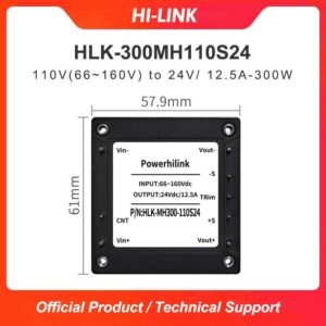 HLK-300MH110S24 Hi-link DCDC Half Brick Power Module 110V to 24V Isolated and Stabilized Single Circuit 300W HLK-300MH110S24