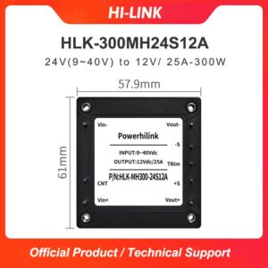 HLK-300MH24S12A Hi-link DCDC Half Brick Power Module 24V to 12V Isolated and Stabilized Single Circuit 300W HLK-300MH24S12A