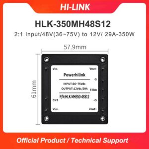 HLK-350MH48S12 Hi-link DCDC Half Brick Power Module 48V to 24V Isolated and Stabilized Single Circuit 350W HLK-350MH48S12