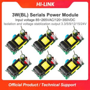 HLK-3M05BL AC to DC 3.3V/5V/9V/12V/15V/24V 3w Step Down mini Power Supply Converter Module switch power module HLK-3M05BL/3M12BL/3M15BL/3M24BL