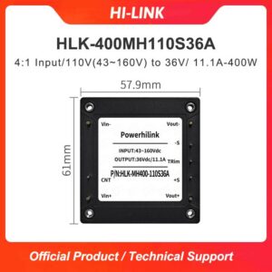 HLK-400MH110S36A Hi-link DCDC half brick power module 110 to 36V 4:1 Input isolated and stabilized single circuit 400W HLK-400MH110S36A