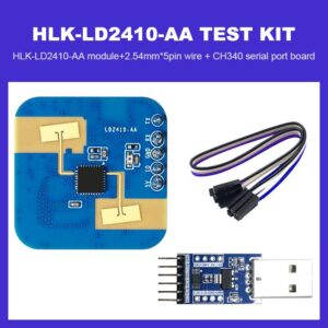 LD2410 Hi-link 24G Human Presence Sensor LD2410-AA Radar Module Kit with Bluetooth 9M Detection Distance/Support Height 6M Hanging