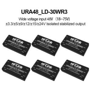 URA4805LD-30WR3 URA4805LD-30WR3 URA4809LD/URA4812LD/URA4815LD/URA4824LD DCDC isolated power module with 48v to 3.3/9/12/15/24V dual output