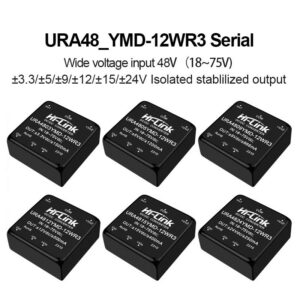 URA4805YMD-12WR3 URA4805YMD-12WR3 URA4812YMD/ URA4824YMD DC-DC isolated stablized dual output 48V to 5V/12V/15V/24V power converter module