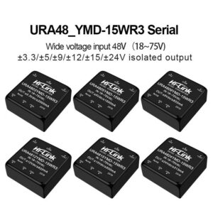 URA4805YMD-15WR3 URA4805YMD-15WR3 URA4812YMD/ URA4824YMD DC-DC isolated dual output 48V to 5v/12v/15v/24v power converter module