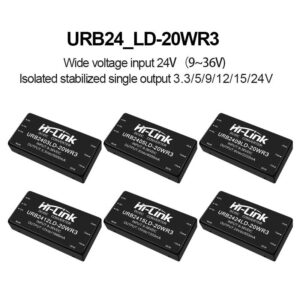 URB2405LD-20WR3 URB2405LD-20WR3 URB2412LD/URB2409LD/URB2424LD DCDC isolated and regulated power module 24V to 3.3/9/12/15/24V single channel