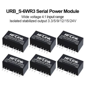 URB2405S-6WR3 URB2405S-6WR3 URB2424S/03S/09S/12S/15S-6WR3 24V to 3.3V/9V/12V/15V/24V 5DC DC isolated stablized voltage power supply module