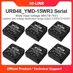 URB4805YMD-15WR3 URB4805YMD-15WR3 URB4812YMD/ URB4815YMD/URB4824YMD DC-DC isolated dual output 48V to 5v/12v/15v/24v power converter module